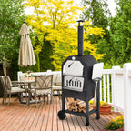 Outdoor Wood-Fired Pizza Oven – Portable Garden Pizza Maker with Stone, Peel & Grill Rack