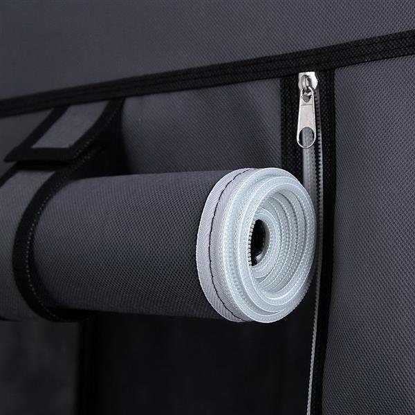 67" Portable Clothes Wardrobe – Fabric Closet with Hanging Rod (Grey)
