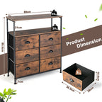 2-Tier Dresser with 6 Removable Fabric Drawers and Wooden Top