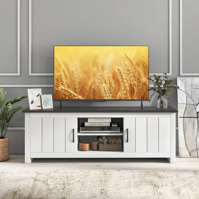 TV Stand with 2 Doors and Storage Shelves for Tvs up to 65 Inches