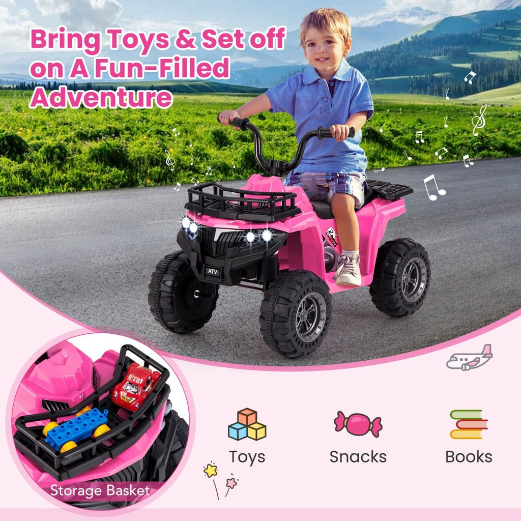 6V Kids Quad Ride-On – One-Button Start ATV with Tread Tires & MP3 Player