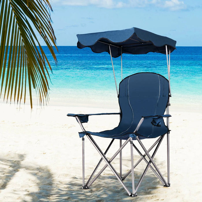 Folding Camping Chair with Shade Canopy