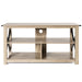 3-Tier Rustic TV Stand with Open Shelves and Cable Management