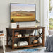 3-Tier Rustic TV Stand with Open Shelves and Cable Management