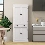 4-Door Tall Kitchen Cupboard Adjustable Shelves and Drawer