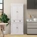 4-Door Tall Kitchen Cupboard Adjustable Shelves and Drawer