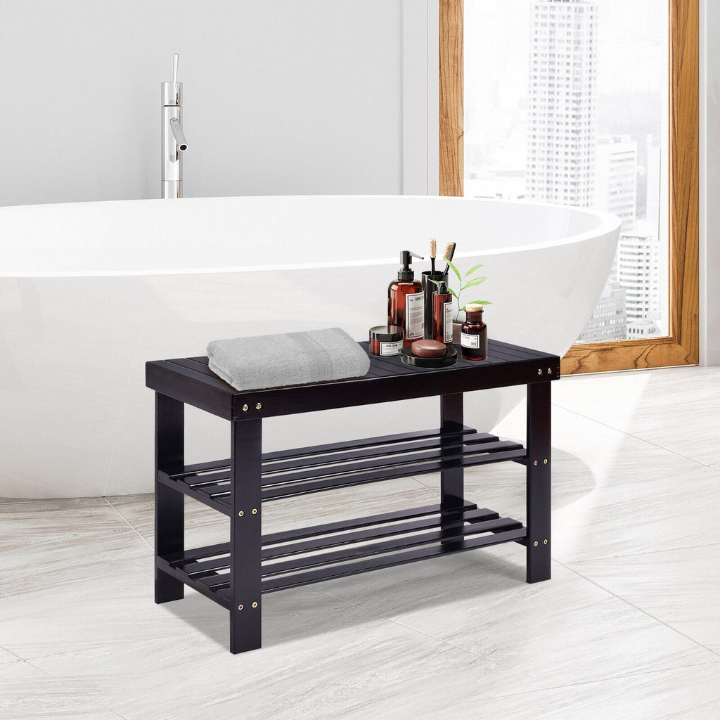 3-Tier Bamboo Shoe Bench for Entryway