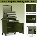 High-Capacity Rolling Tool Cabinet – Lockable Wheels, Metal 2‑in‑1 Chest & Base