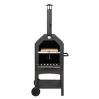 Outdoor Wood-Fired Pizza Oven – Portable Garden Pizza Maker with Stone, Peel & Grill Rack