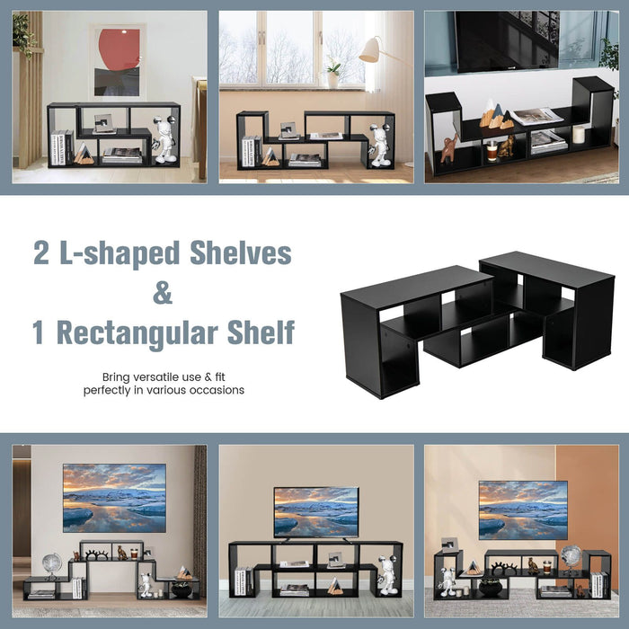 3 Pieces Convertible TV Stand for Tvs up to 65 Inches