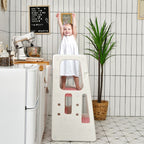 SEDOL 2-in-1 Convertible Toddler Learning Tower & High-Step Stool 3-Level Adjustable Height Kitchen Helper with Double Safety Rails and Anti-Slip EVA Pads – 65kg Capacity