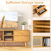 Bamboo TV Stand Modern Console Table for TV up to 65 Inch