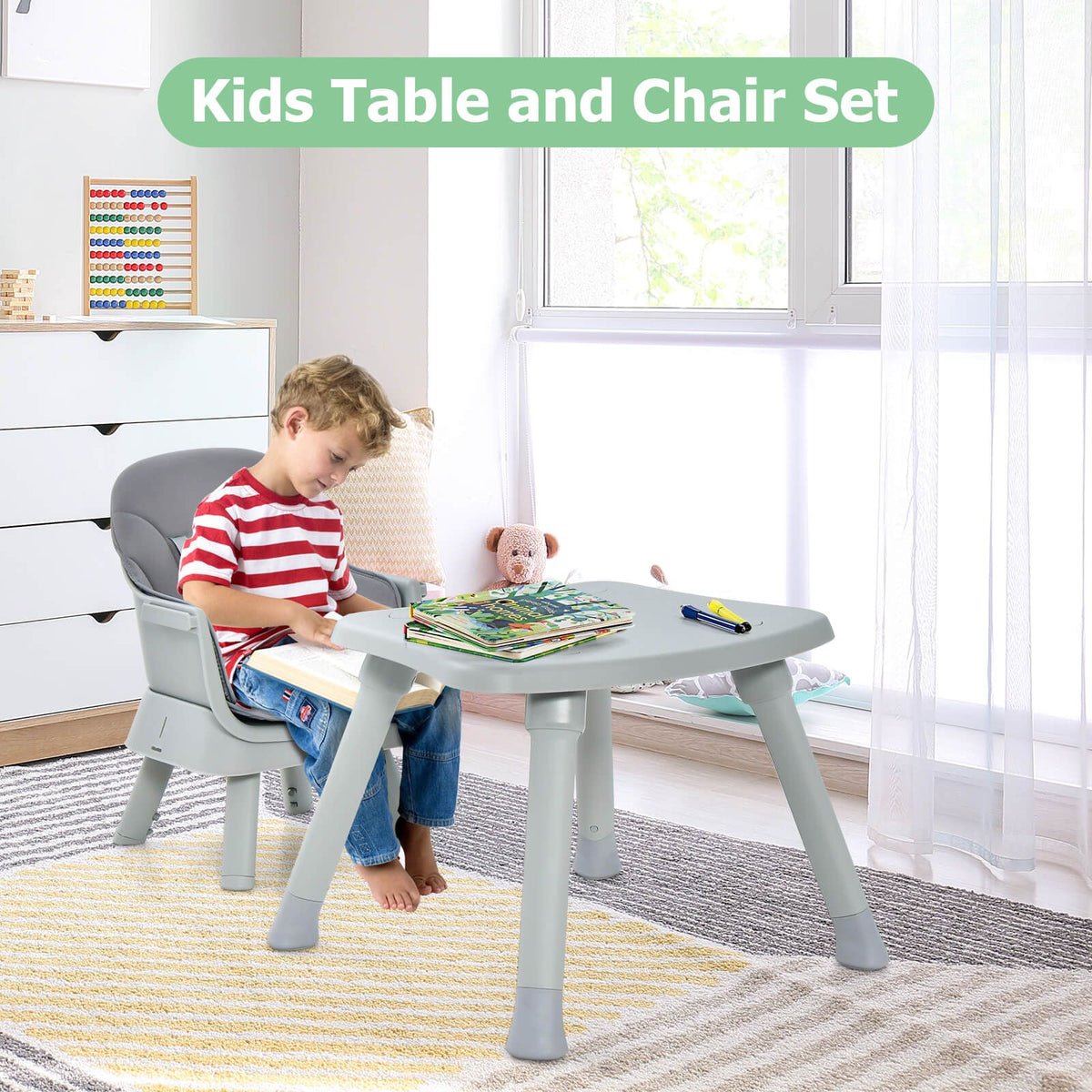 SEDOL 6-in-1 Ultimate Baby-to-Toddler High Chair & Activity Station with Building Block Tabletop Parental Booster Seat and Waterproof PU Leather Cushion – 25kg Capacity