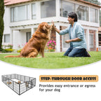120 CM 8-Panel Height Anti-Rust Pet Playpen with Lockable Gate