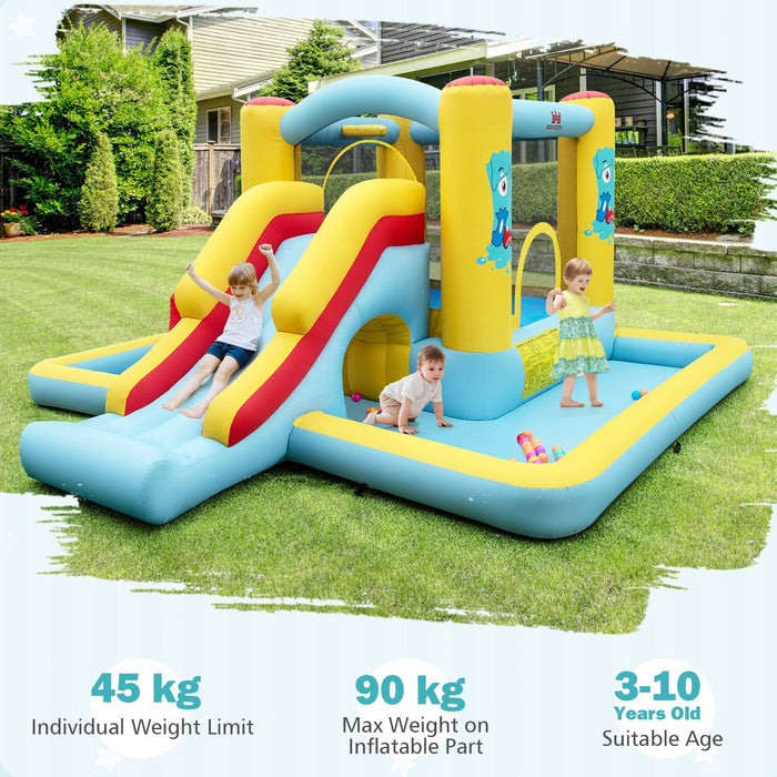 Inflatable Bouncy Castle Unit with Slide, Tunnel & Ball Pit (No Blower)
