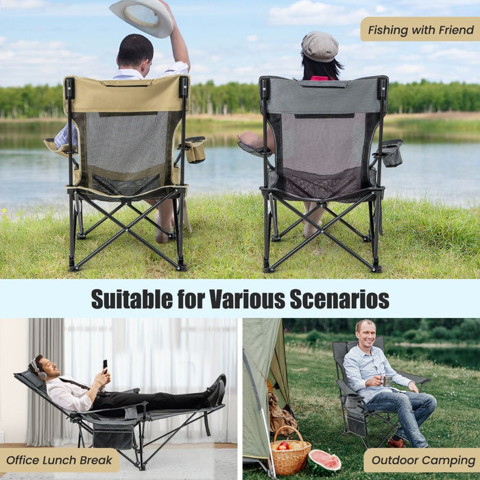 Camping Lounge Chair with Detachable Footrest