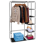 67" Portable Clothes Wardrobe – Fabric Closet with Hanging Rod (Black)
