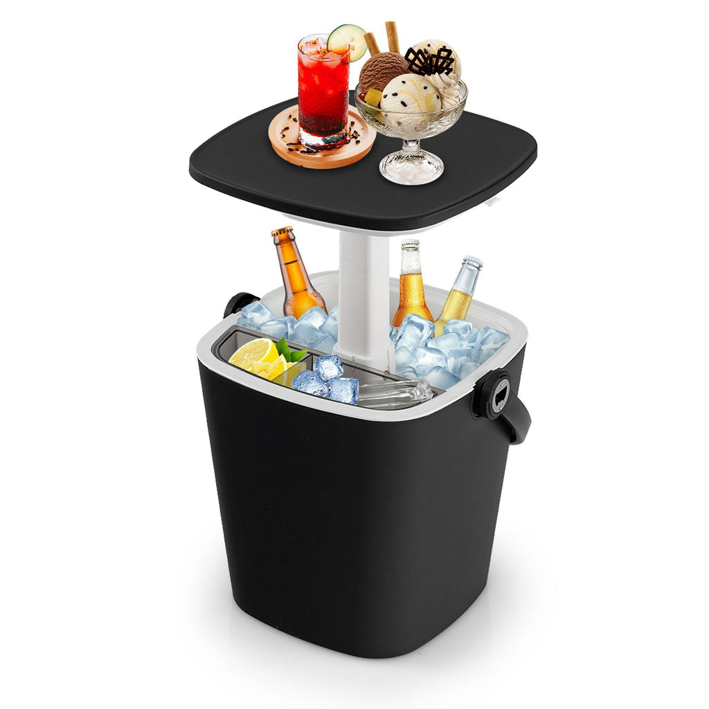 Portable Cooler Side Table – 3-in-1 Ice Chest, Side Table & Bottle Opener Unit