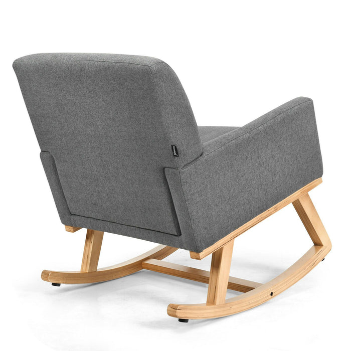 Fabric Upholstered Recliner Rocking Chair Armchair Lounge Sofa Seat Relax Rocker