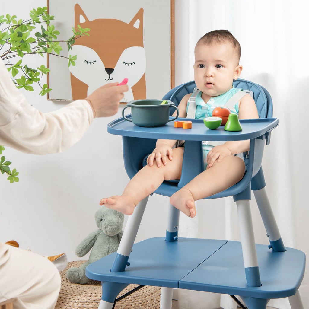 SEDOL 5-in-1 Convertible Baby High Chair & Independent Play Table Set with 5-Point Safety Harness 2-Position Removable Tray and Waterproof Easy-Clean Cushion