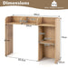 Wooden Desk Bookshelf with 4 Shelves and Open Back Compartment