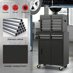 High-Capacity Rolling Tool Cabinet – Lockable Wheels, Metal 2‑in‑1 Chest & Base