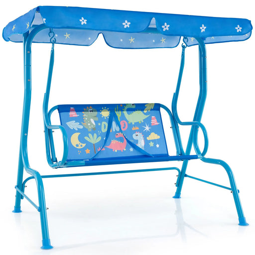2-Seater Kids Swing Chair with Adjustable Canopy & Safety Belts