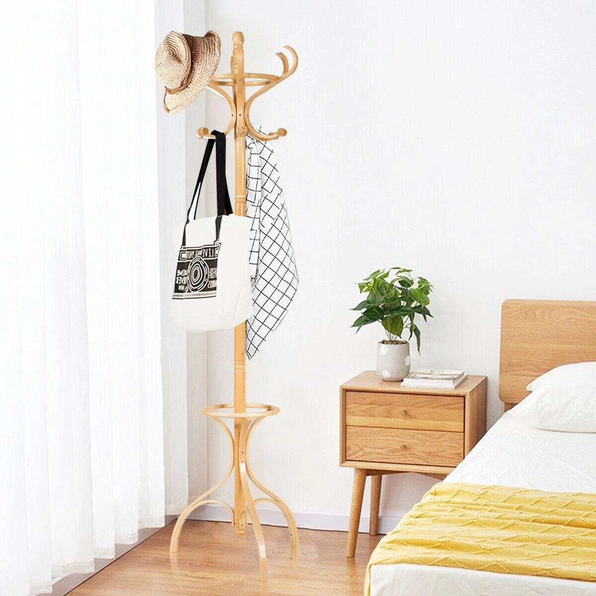Wooden Coat and Hat Stand