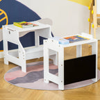 SEDOL 2-in-1 Montessori Convertible Learning Tower & Weaning Table with Integrated Chalkboard – Space-Saving Kitchen Helper Stool with Safety Guardrails