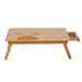 Bamboo Bed Laptop Desk – Adjustable Foldable Lap Desk with Drawer, Cup Holder & Ventilation