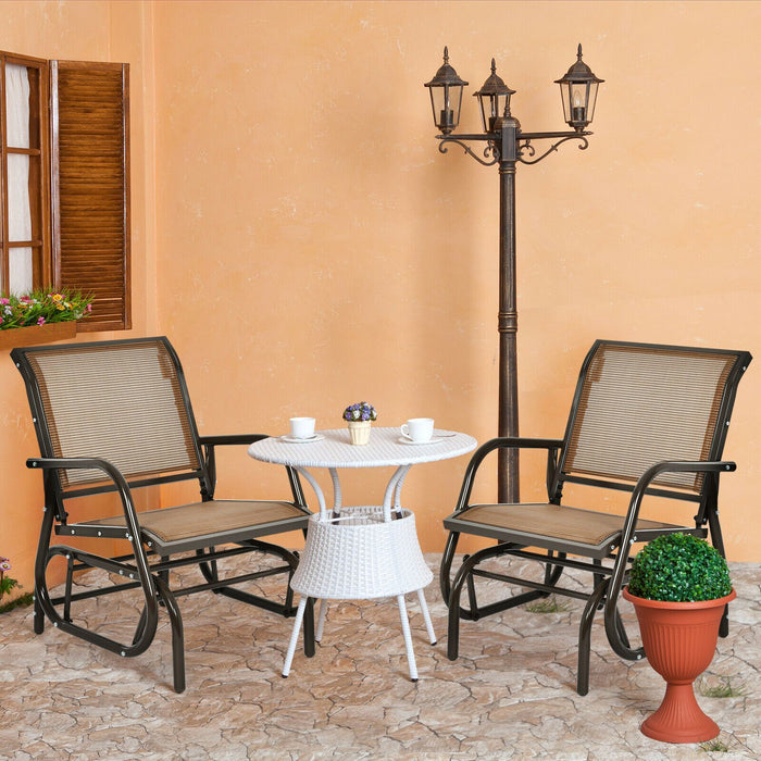 Glider Rocking Chair – Outdoor Swing Seat with Steel Frame & Breathable Fabric