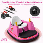 SEDOL Kids 6V Electric Bumper Car for Toddlers 360° Zero-Turn Waltz Car with Parental Remote Control Wall-Safe Rubber Bumper and Flashing LED Light Show