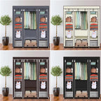 69" Portable Clothes Wardrobe – Non-Woven Fabric Closet Organiser (Black)