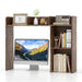 Wooden Desk Bookshelf with 4 Shelves and Open Back Compartment