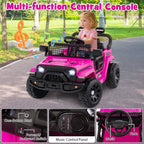 SEDOL 12V Electric Ride-On Truck for Kids with Parental Remote Control Dual 25W Motors All-Terrain Shock Absorbers LED Headlights and Soft-Start Safety System