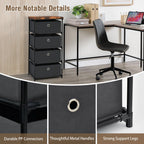 4-Tier Fabric Dresser with Drawers and Metal Frame