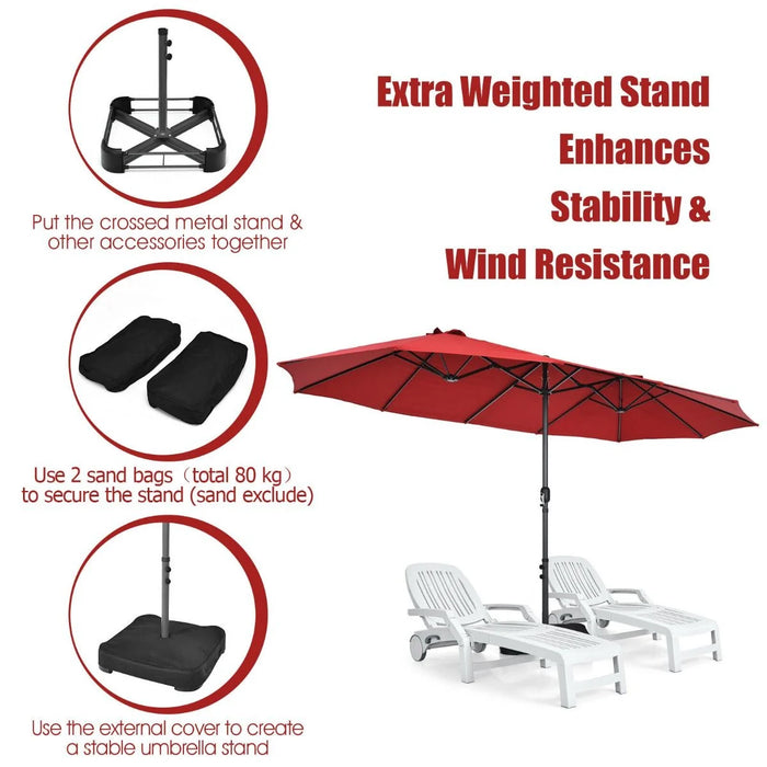 4.5m Double-Sided Outdoor Garden Parasol