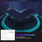 L Shaped Gaming Desk 150X130X75Cm with Removable Monitor Stand, Corner Computer Desk Large PC Writing Table for Home and Office