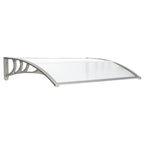 120x80cm Door Canopy – Outdoor Rain Cover Awning for Front Door, Window or Patio (White/Grey)