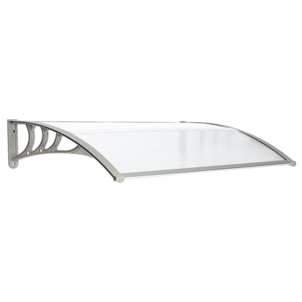 120x80cm Door Canopy – Outdoor Rain Cover Awning for Front Door, Window or Patio (White/Grey)