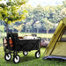 Heavy Duty Camping Garden Cart with Adjustable Handle and Drink Holders