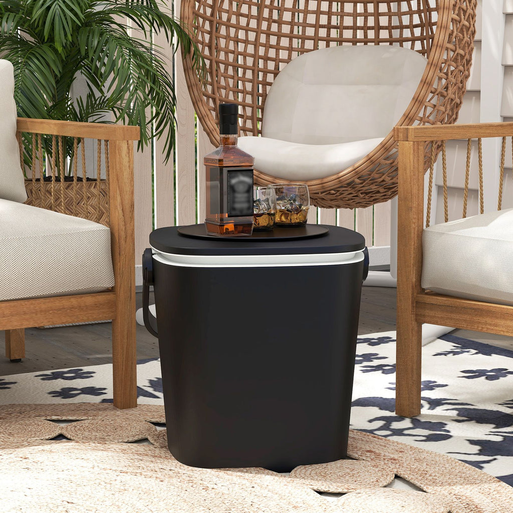Portable Cooler Side Table – 3-in-1 Ice Chest, Side Table & Bottle Opener Unit
