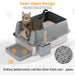 XL Stainless Steel Cat Litter Box – Enclosed Large Litter Tray with Lid, Front Entry & Top Exit Toilet Box