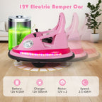 SEDOL 12V High-Performance Kids Bumper Car with 5-Point Safety Harness 360° Zero-Turn Dual Joysticks and 5-Mode LED Light Show – 12V Powered for Ages 3+