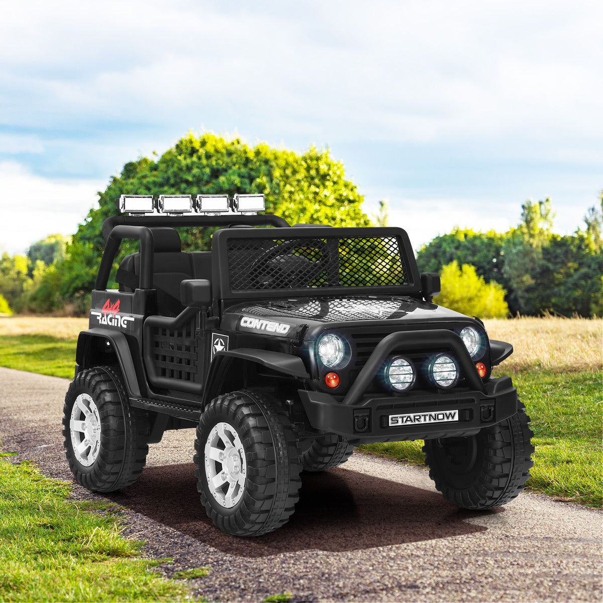 SEDOL 2-Seater Kids Ride-On Truck 12V Battery Powered Electric Car with Parental Remote Control Spring Suspension Rocking Mode and Bluetooth/USB Audio – 50kg Capacity