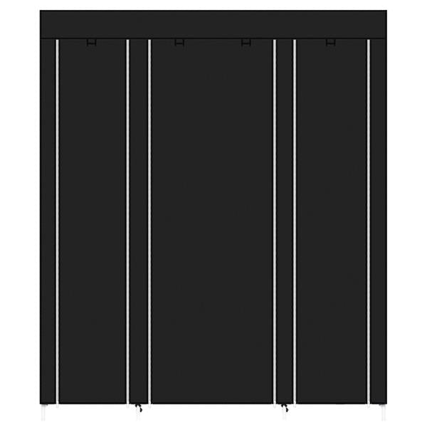 69" Portable Clothes Wardrobe – Non-Woven Fabric Closet Organiser (Black)