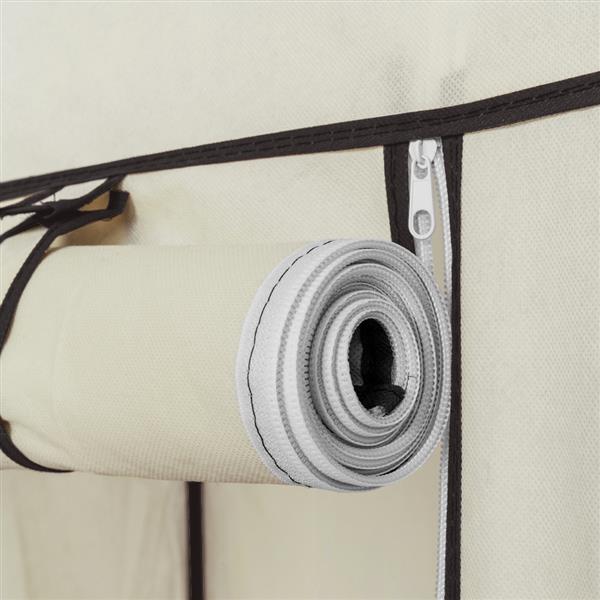 67" Portable Clothes Wardrobe – 12-Shelf Fabric Closet Organiser (Beige)