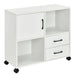 Home Office Mobile File Cabinet with 2 Drawers 2 Open Shelves and Door