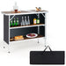 Aluminum Lightweight Folding Picnic Table with 2-Tier Shelves and Carrying Bag