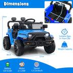 SEDOL 12V Electric Ride-On Truck for Kids with Parental Remote Control Dual 25W Motors All-Terrain Shock Absorbers LED Headlights and Soft-Start Safety System
